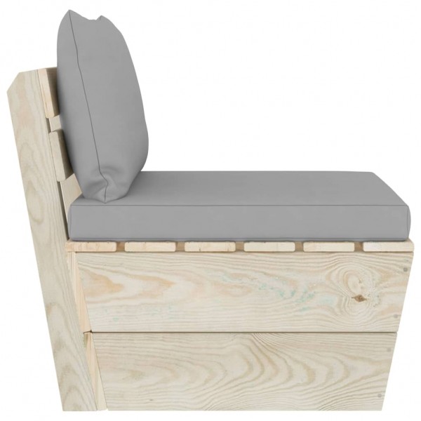 Sofá central de palets jardín cojines madera abeto impregnada M 3