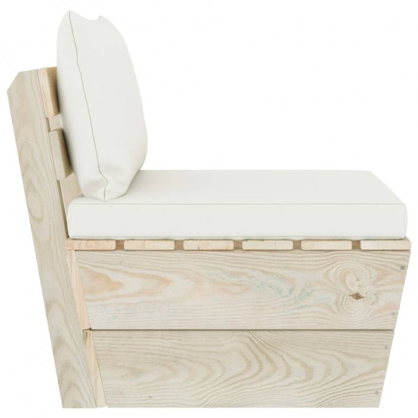 Sofá central de palets jardín cojines madera abeto impregnada M 3