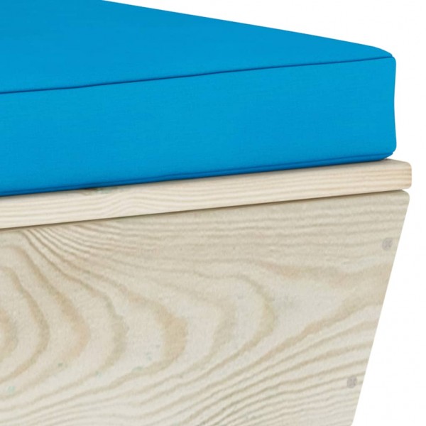 Sofá de centro paletes p/ jardim com almofadões abeto impreg. M 5