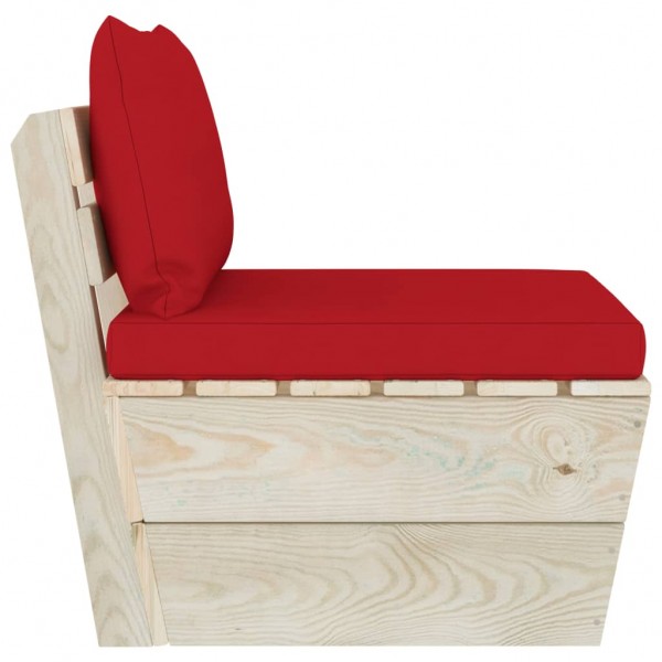 Sofá central de palets jardín cojines madera abeto impregnada M 3