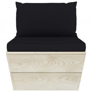 Sofá central de palets jardín cojines madera abeto impregnada H