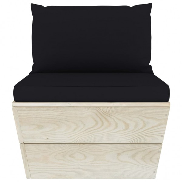 Sofá central de palets jardín cojines madera abeto impregnada M 2