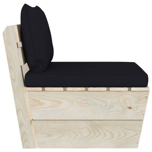 Sofá central de palets jardín cojines madera abeto impregnada M 3