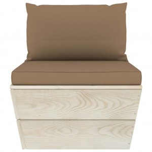 Sofá central de palets jardín cojines madera abeto impregnada H