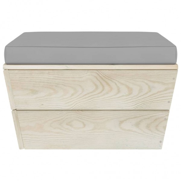 Otomana de palets de jardín con cojín madera abeto impregnada M 2