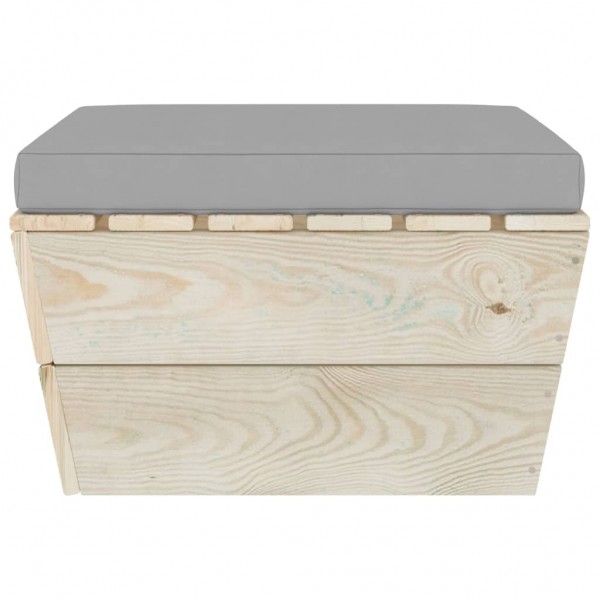 Otomana de palets de jardín con cojín madera abeto impregnada M 3