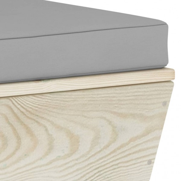 Pufe de palete de jardim com almofada de madeira de abeto impregnada M 4