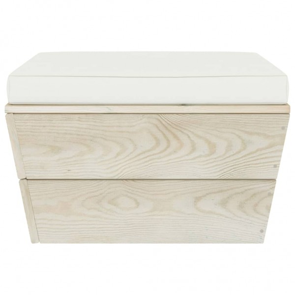 Otomana de palets de jardín con cojín madera abeto impregnada M 2