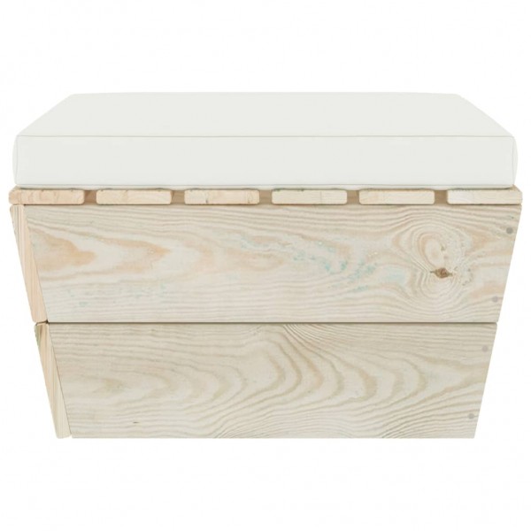 Otomana de palets de jardín con cojín madera abeto impregnada M 3