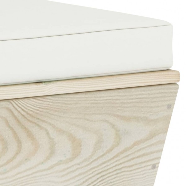 Otomana de palets de jardín con cojín madera abeto impregnada M 4