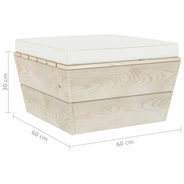 Otomano de paletes p/ jardim com almofadões abeto impregnado M 5