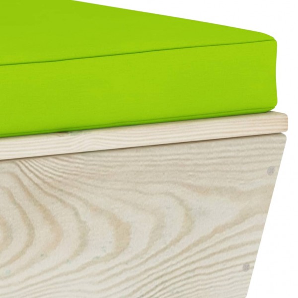 Sofá paletes 2 lugares p/ jardim c/ almofadões madeira de abeto M 5