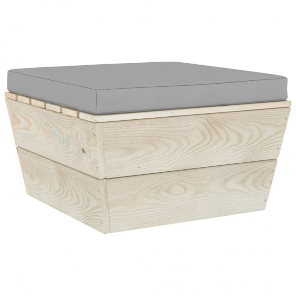 Muebles de jardín de palets 3 pzas y cojines madera de abeto M 5