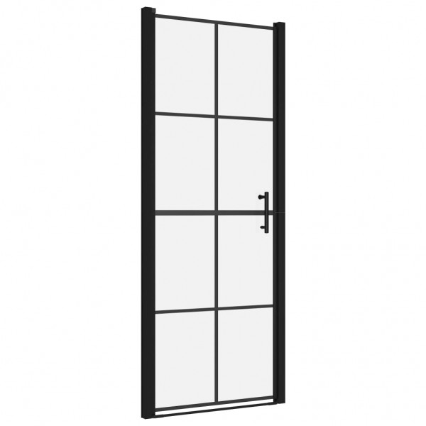 Puertas de ducha de vidrio templado negro 81x195 cm M 2