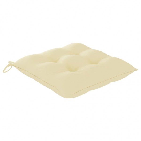 Cojines de silla de jardín 2 uds tela Oxford crema 40x40x7 cm M 3