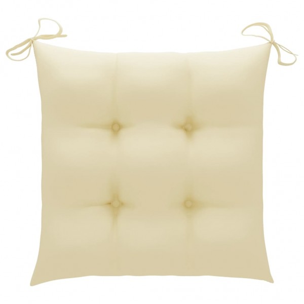 Cojines de silla de jardín 4 uds tela Oxford crema 40x40x7 cm M 2