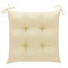 Cojines de silla de jardín 4 uds tela Oxford crema 40x40x7 cm 2