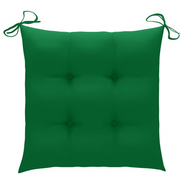 Cojines de silla de jardín 2 uds tela Oxford verde 40x40x7 cm M 2