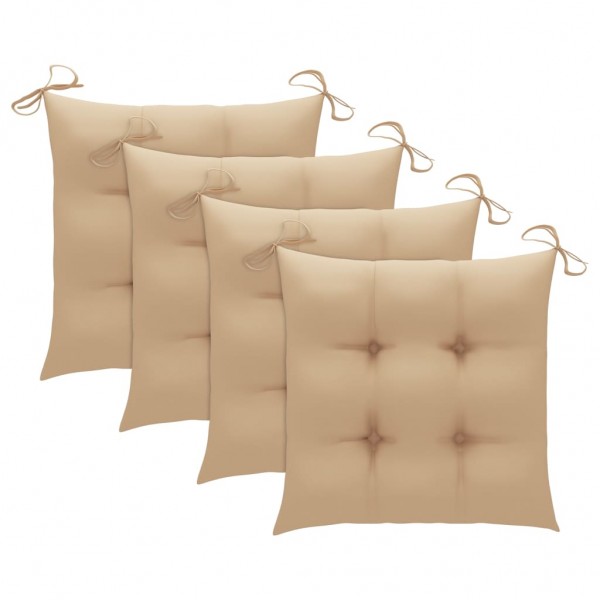 Cojines de silla de jardín 4 uds tela Oxford beige 50x50x7 cm D