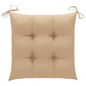 Cojines de silla de jardín 4 uds tela Oxford beige 50x50x7 cm H