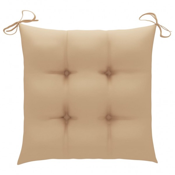 Cojines de silla de jardín 4 uds tela Oxford beige 50x50x7 cm M 2