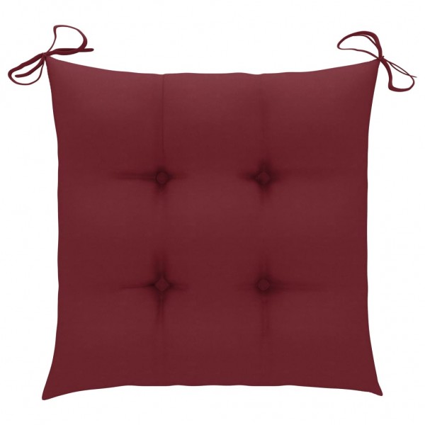 Cojines silla de jardín 2 uds tela Oxford rojo tinto 50x50x7 cm M 2