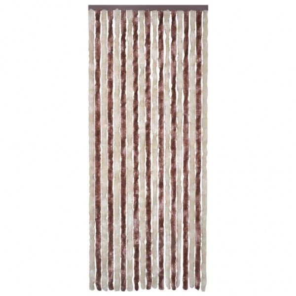 Cortina mosquitera beige y marrón claro chenilla 56x200 cm M 2