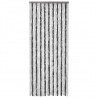 Cortina anti-insetos 56x200 cm chenille cinzento e branco 2