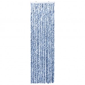 Cortina anti-insetos 90x200 cm chenille azul e branco H