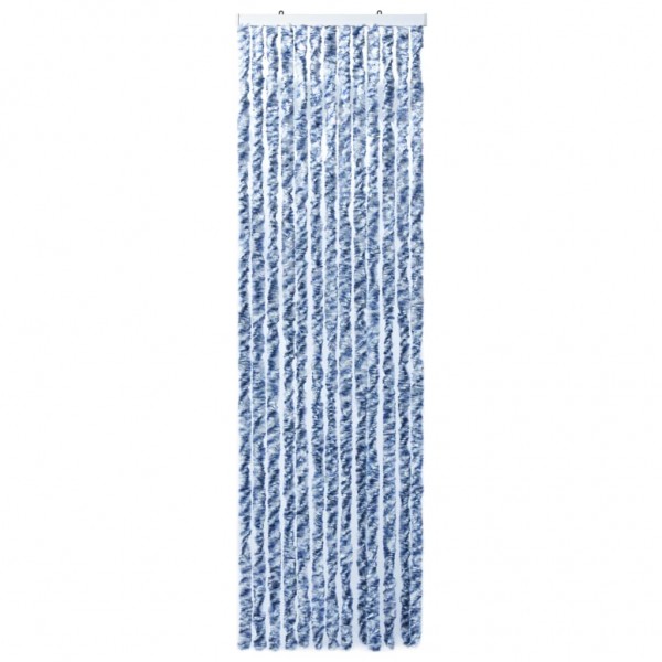 Cortina anti-insetos 118x220 cm chenille azul e branco M 2
