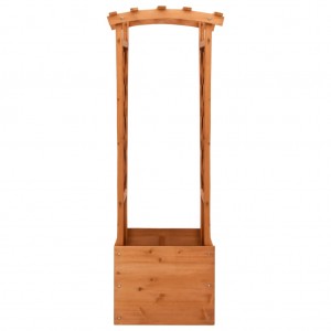 Jardinera enrejada con arco madera de abeto 49x39x130 cm H