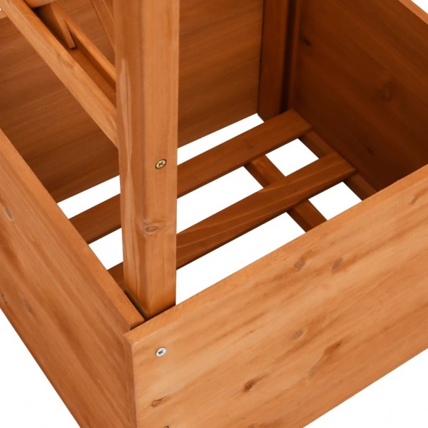 Jardinera enrejada con arco madera de abeto 49x39x130 cm M 4