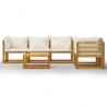 6 pcs conjunto lounge jardim c/ almofadões acácia maciça creme 2