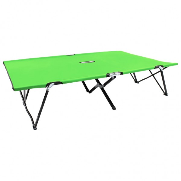 Tumbona plegable para 2 personas acero verde D