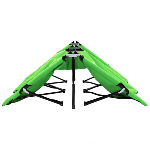 Tumbona plegable para 2 personas acero verde M 4