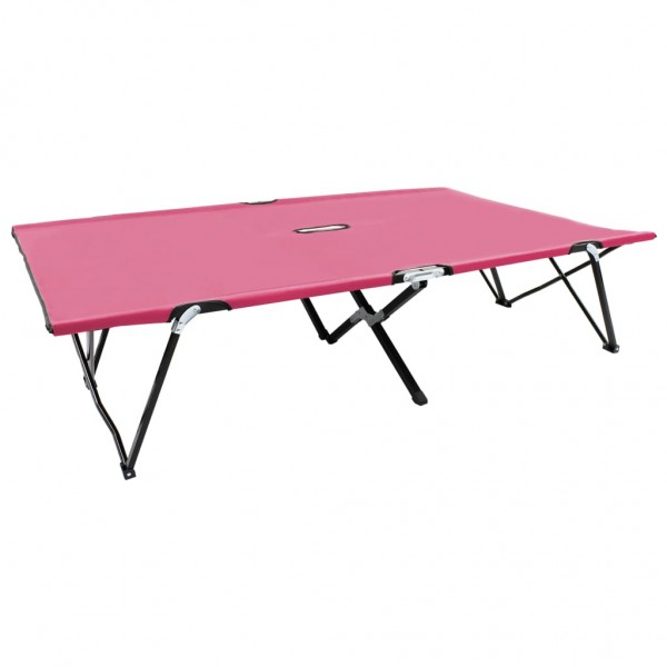 Tumbona plegable para 2 personas acero rosa D
