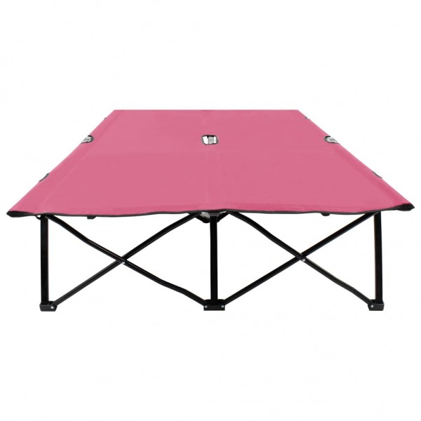 Tumbona plegable para 2 personas acero rosa M 3