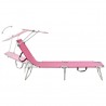 Tumbona plegable con toldo aluminio rosa 4