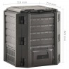 Caixote de compostagem para jardim 380 L preto 5