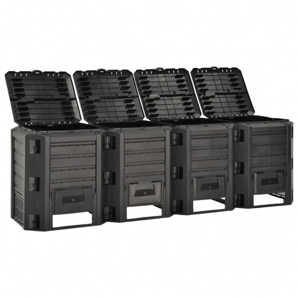 Compostador de jardín negro 1600 L M 2