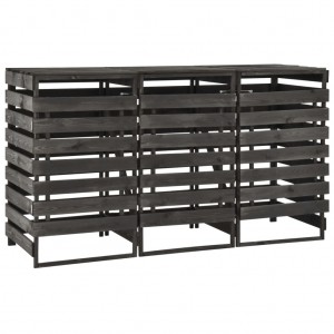 Cobertizo triple cubos basura madera pino pintada 210x75x121cm H