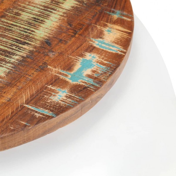 Mesa de centro madera maciza reciclada blanca 68x68x30 cm M 4