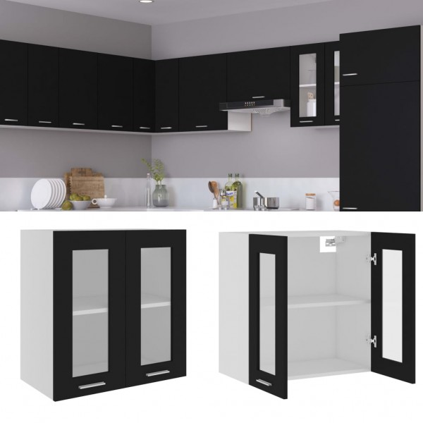 Armario colgante cocina madera contrachapada negro 60x31x60 cm D