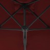 Guarda-sol de jardim com poste aço 250x250x230 cm bordô 2