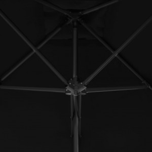 Guarda-sol de jardim com poste de aço 250x250x230 cm preto H
