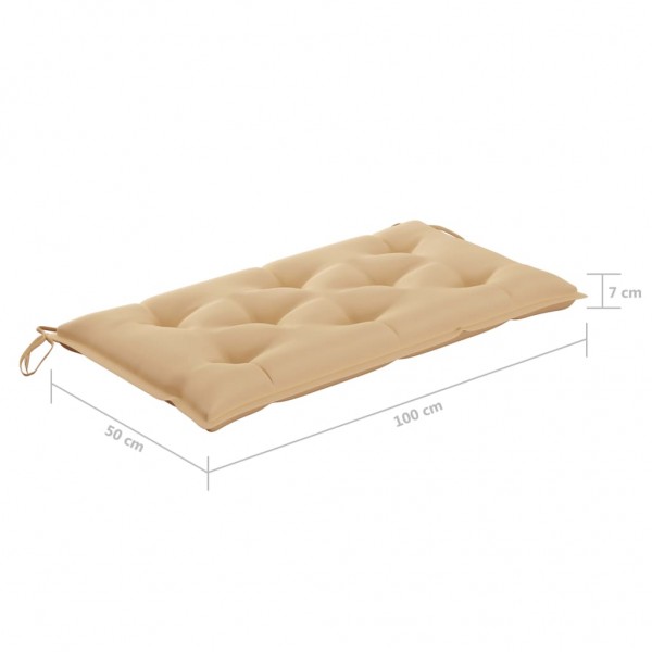 Cojín de banco de jardín tela Oxford beige 100x50x7 cm M 5