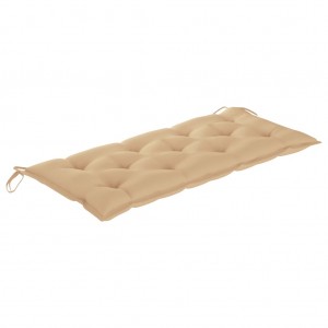 Cojín de banco de jardín tela Oxford beige 120x50x7 cm H
