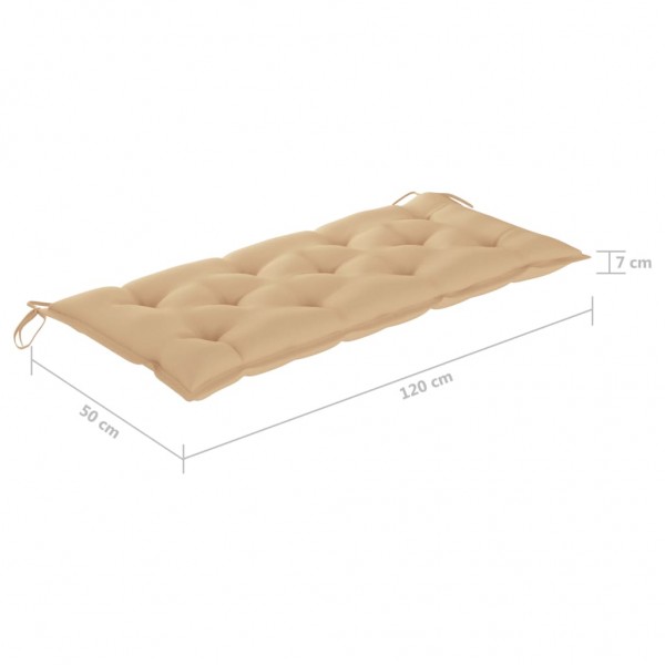 Cojín de banco de jardín tela Oxford beige 120x50x7 cm M 5