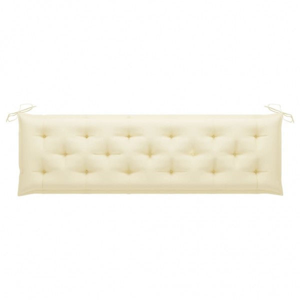 Cojín de banco de jardín tela Oxford blanco crema 180x50x7 cm D