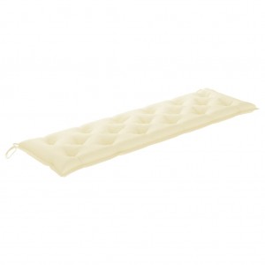 Cojín de banco de jardín tela Oxford blanco crema 180x50x7 cm H